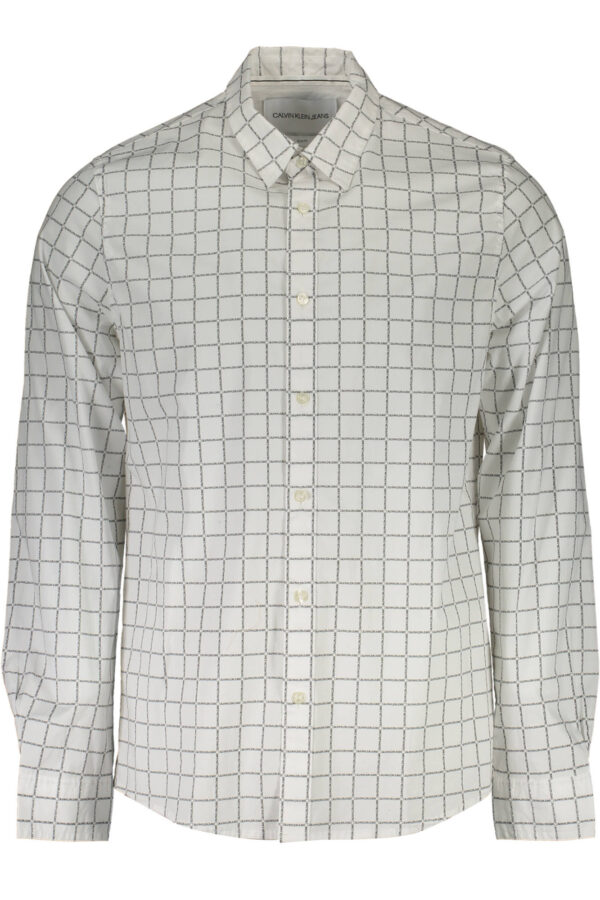 CALVIN KLEIN WHITE MEN'S LONG SLEEVE SHIRT