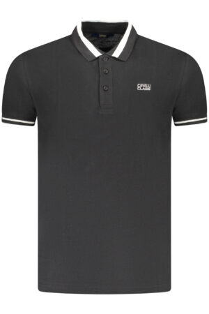 CAVALLI CLASS POLO SHORT SLEEVE MEN BLACK