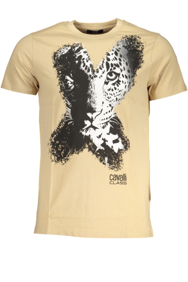 CAVALLI CLASS MEN'S SHORT SLEEVED T-SHIRT BEIGE