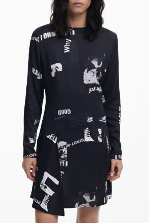 DESIGUAL WOMEN'S SHORT BLACK DRESS
