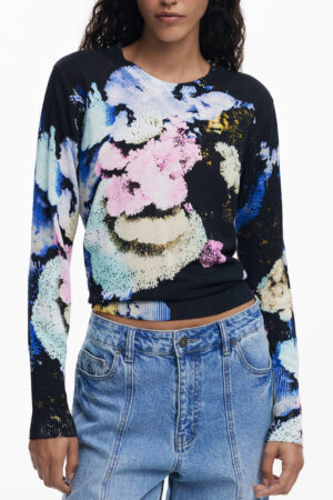 DESIGUAL WOMEN'S BLACK SWEATER