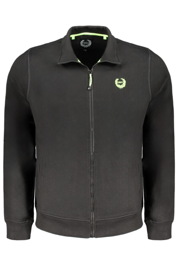 GIAN MARCO VENTURI MEN'S BLACK ZIP SWEATSHIRT