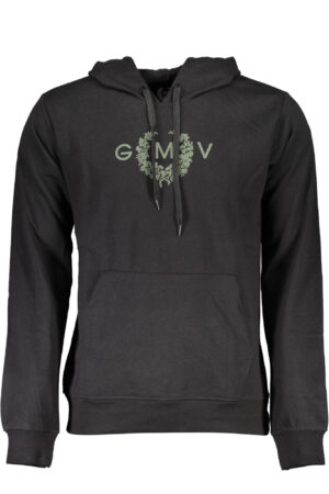 GIAN MARCO VENTURI MEN'S BLACK ZIP-LESS SWEATSHIRT