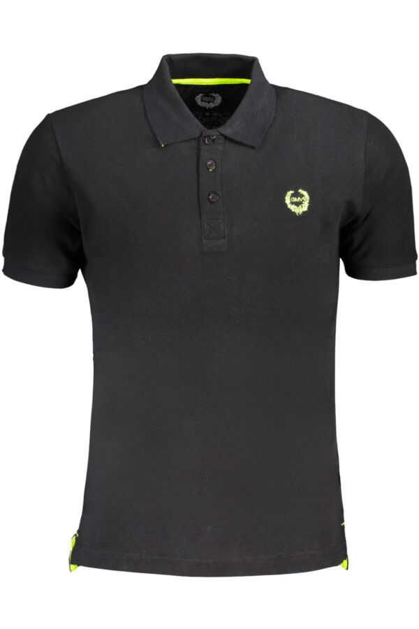 GIAN MARCO VENTURI MEN'S BLACK SHORT SLEEVED POLO SHIRT