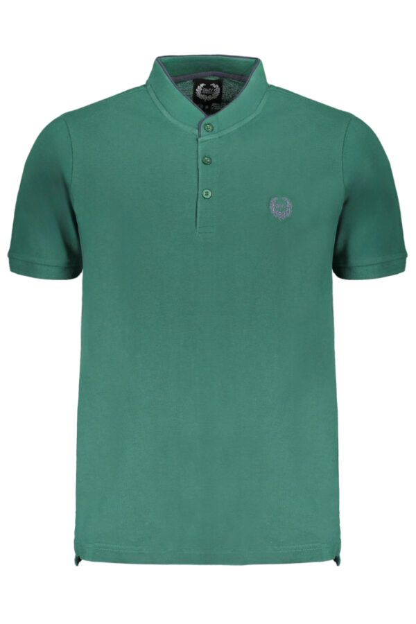 GIAN MARCO VENTURI GREEN MEN'S SHORT SLEEVED POLO SHIRT