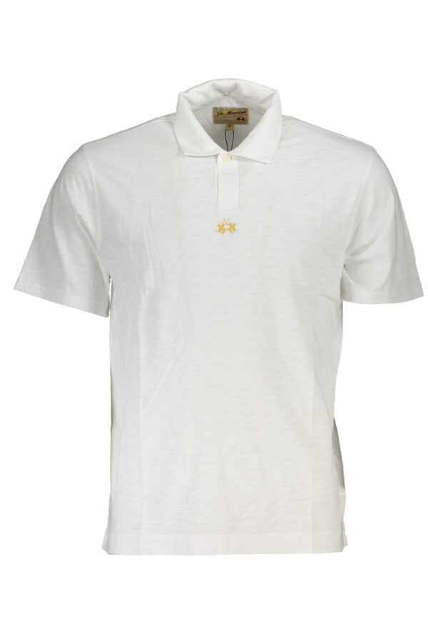 LA MARTINA MEN'S WHITE SHORT SLEEVED POLO SHIRT