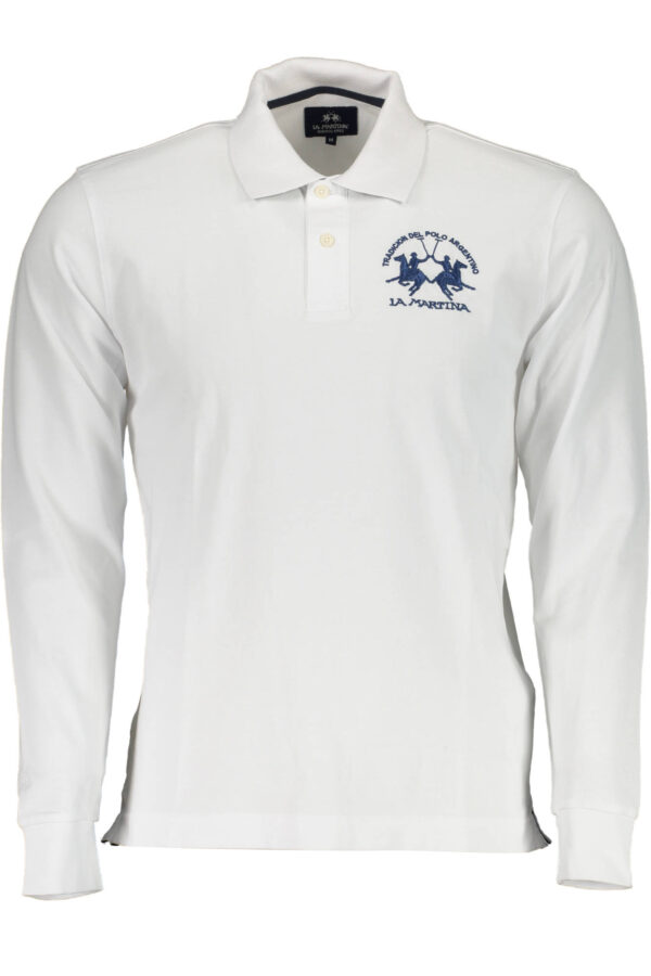 LA MARTINA MEN'S WHITE LONG SLEEVE POLO SHIRT