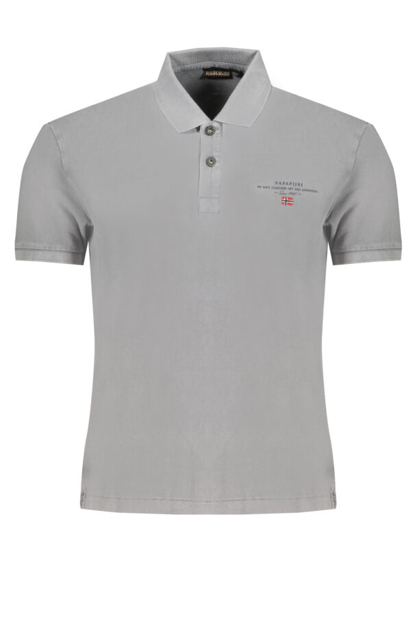 NAPAPIJRI MEN'S GRAY SHORT SLEEVED POLO SHIRT
