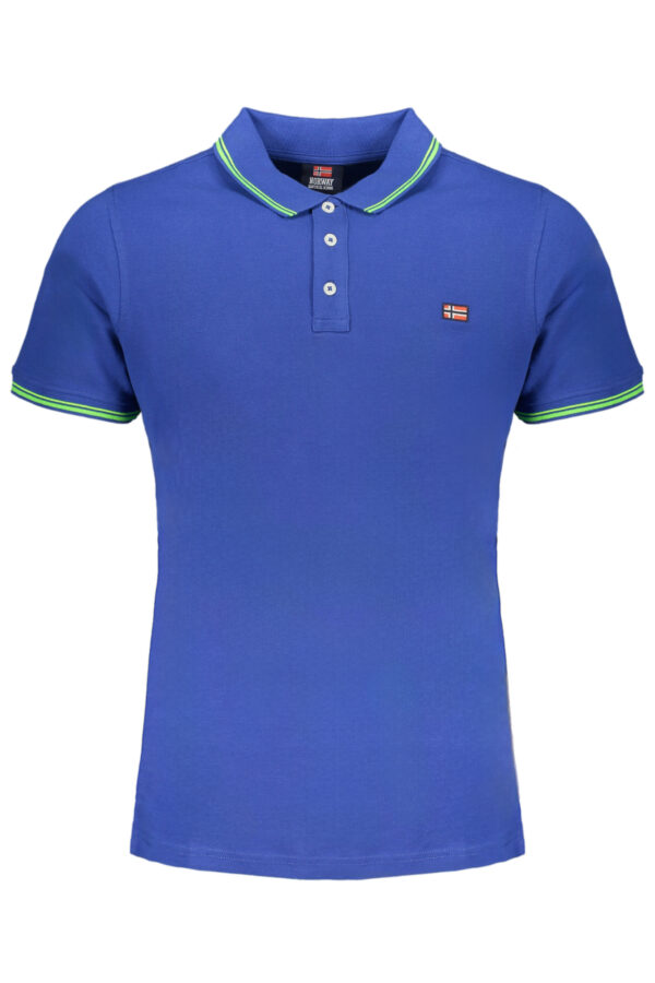 NORWAY 1963 MEN'S BLUE SHORT SLEEVE POLO SHIRT