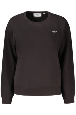 PEPE JEANS WOMEN'S BLACK ZIP-UP SWEATSHIRT