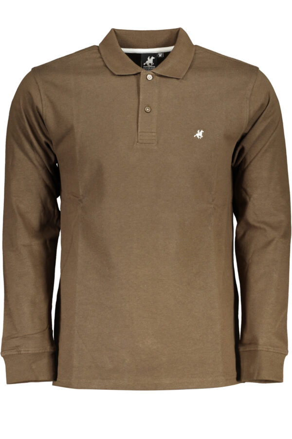 US GRAND MEN'S LONG-SLEEVE POLO SHIRT BROWN