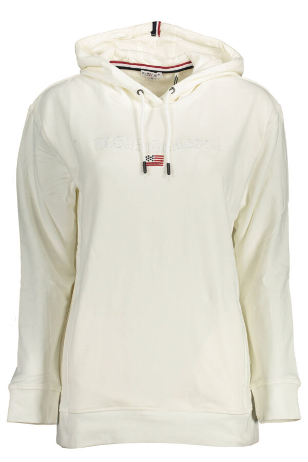 US POLO ASSN. WOMEN'S WHITE ZIP-UP SWEATSHIRT