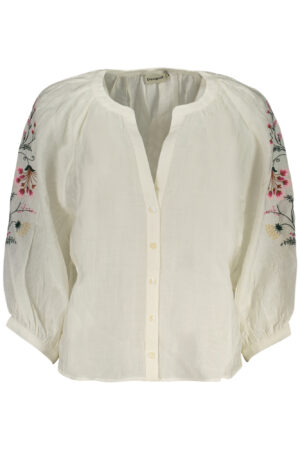 DESIGUAL WOMEN'S LONG-SLEEVED SHIRT WHITE