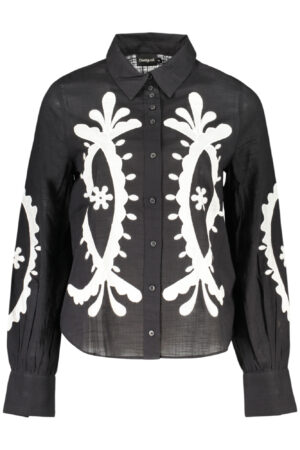 DESIGUAL WOMEN'S LONG-SLEEVED SHIRT, BLACK