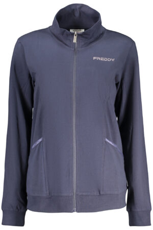 FREDDY WOMEN'S BLUE ZIP-UP SWEATSHIRT
