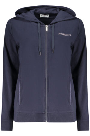 FREDDY WOMEN'S BLUE ZIP-UP SWEATSHIRT