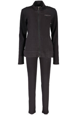 FREDDY WOMEN'S BLACK ZIP-UP SWEATSHIRT