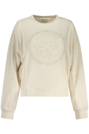 GUESS JEANS WOMEN'S WHITE ZIP-UP SWEATSHIRT