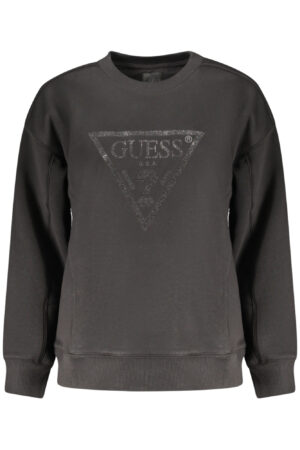 GUESS JEANS WOMEN'S BLACK ZIP-UP SWEATSHIRT
