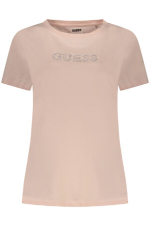 GUESS JEANS WOMEN'S SHORT SLEEVE T-SHIRT PINK