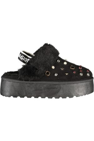 LAURA BIAGIOTTI WOMEN'S BLACK WINTER CLOG FOOTWEAR