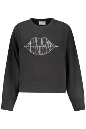 PEPE JEANS WOMEN'S BLACK ZIP-UP SWEATSHIRT