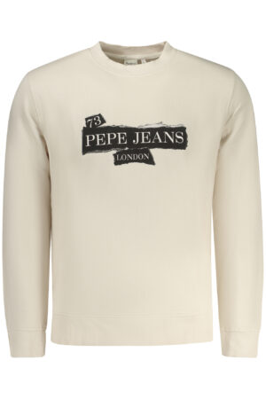 PEPE JEANS MEN'S BEIGE ZIP-UP SWEATSHIRT